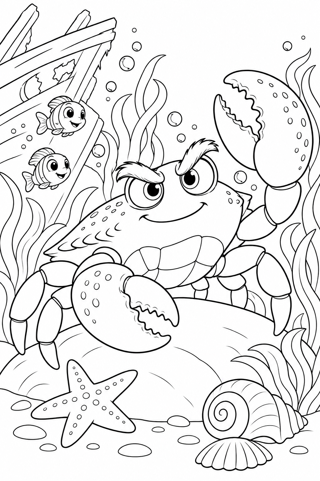 Colin the Crab colouring activity preview