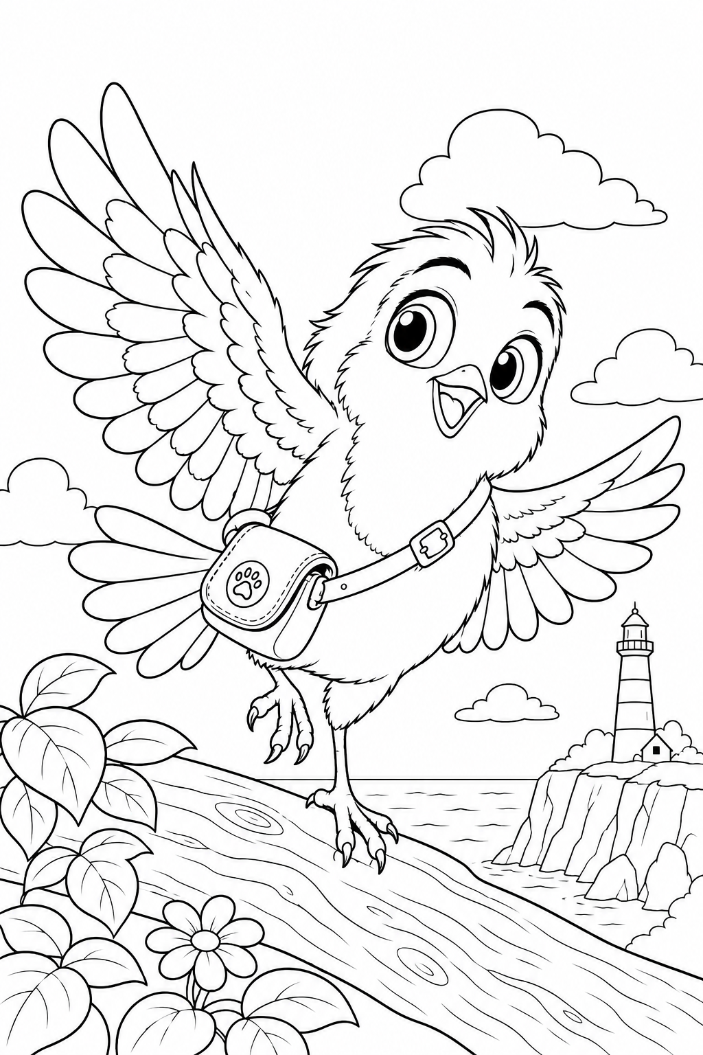 Loz the Robin colouring activity preview